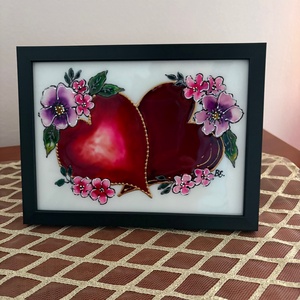 Üvegfestett keretes kép - művészet - festmény - üvegfestmény - Meska.hu