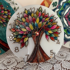 Üvegfestett falióra, Otthon & Életmód, Dekoráció, Fali és függő dekoráció, Falióra & óra, Festészet, MESKA