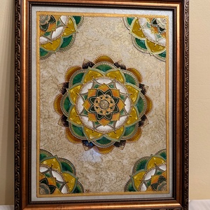 Királyi harmónia elegáns, keretezett mandala - otthon & életmód - dekoráció - spiritualitás - mandala - Meska.hu