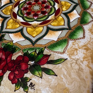 Aranyrózsa mandala elegáns keretes falikép - Meska.hu