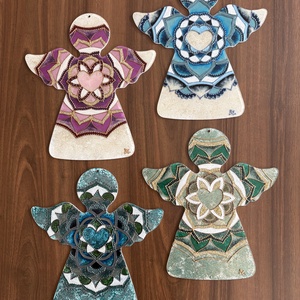 Nyugalom és Bizalom � Üvegfestett angyalkás mandala - otthon & életmód - dekoráció - spiritualitás - mandala - Meska.hu