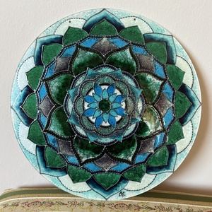 Smaragd Mélység � Üvegfestett mandala - Meska.hu