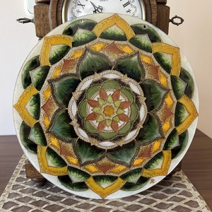 Aranyló Erdő Harmóniája � kézzel készült üvegfestett mandala (30 cm) - otthon & életmód - dekoráció - spiritualitás - mandala - Meska.hu