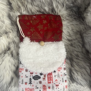 Mikulás zsák szakállal - karácsony - mikulás - mikulás zsák - Meska.hu