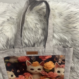 Cicás szatyor - táska & tok - bevásárlás & shopper táska - shopper, textiltáska, szatyor - Meska.hu