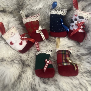 Mini díszek - karácsony - mikulás - mikulás csizma és zokni - Meska.hu