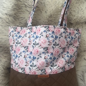 Virágos táska - táska & tok - bevásárlás & shopper táska - shopper, textiltáska, szatyor - Meska.hu