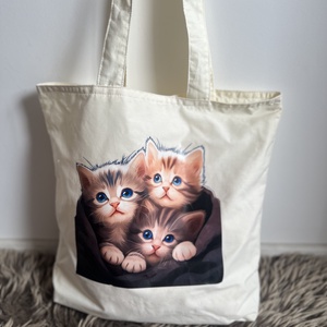 Cicás szatyor - táska & tok - bevásárlás & shopper táska - shopper, textiltáska, szatyor - Meska.hu