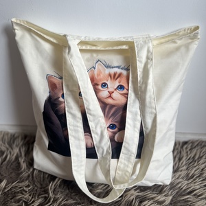 Cicás szatyor - táska & tok - bevásárlás & shopper táska - shopper, textiltáska, szatyor - Meska.hu