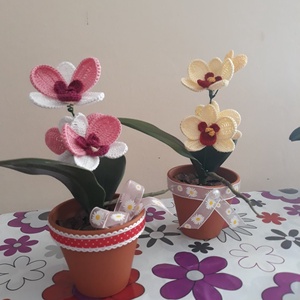 Horgolt orchidea - esküvő - emlék & ajándék - köszönőajándék - Meska.hu