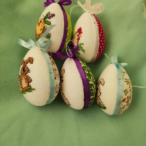 Keresztszemes húsvéti tojás - állatos - művészet - textilkép - keresztszemes - Meska.hu