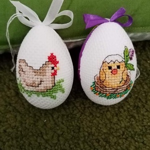 Keresztszemes húsvéti tojás - állatos - művészet - textilkép - keresztszemes - Meska.hu