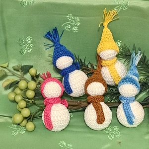 Horgolt hóember , Karácsony, Karácsonyi lakásdekoráció, Karácsonyfa szoknya, karácsonyfa alátét, Horgolás, MESKA