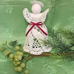 Horgolt karácsonyi szett angyal és harang  -  - Meska.hu