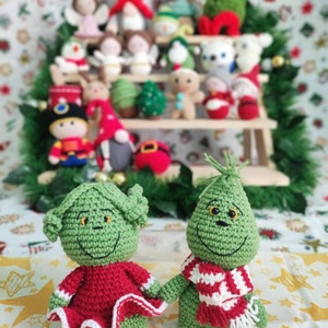 Horgolt grincs, Karácsony, Karácsonyi lakásdekoráció, Karácsonyfa, grincsfa, Horgolás, MESKA