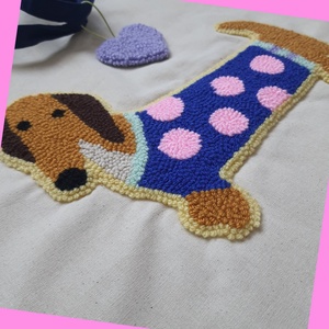 Tacskó mint�s V�szont�ska - Punch needle technik�val kézzel hímezve - Meska.hu