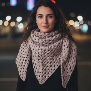 Puha horgolt kendő - Meska.hu