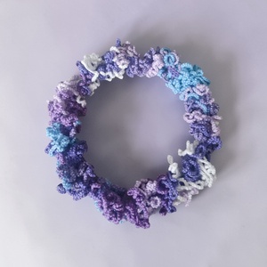 EDO Breeze � dekoratív, kézzel horgolt tavaszi körkendő, könnyű nyakmelegítő, tavaszi égbolt-sál - ruha & divat - sál, sapka, kendő - kendő - Meska.hu