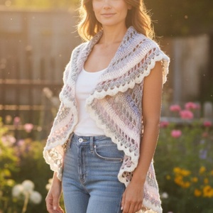 EDO � Harmony Mandala horgolt körmellény, romantikus, látványos színátmenetes boho női mellény - ruha & divat - női ruha - mellény - Meska.hu