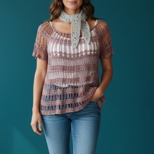 EDO � Silky Breeze, krémbarna horgolt felső - ruha & divat - női ruha - blúz - Meska.hu