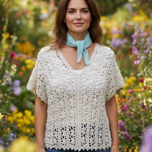 EDO � Pastel Breeze horgolt felső - ruha & divat - női ruha - blúz - Meska.hu