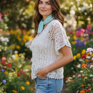 EDO � Pastel Breeze horgolt felső - ruha & divat - női ruha - blúz - Meska.hu