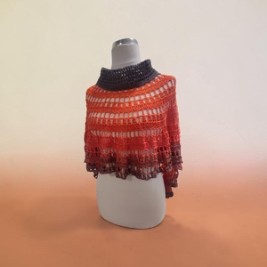 EDO-aszimmetrikus mandala poncsó - ruha & divat - női ruha - poncsó - Meska.hu