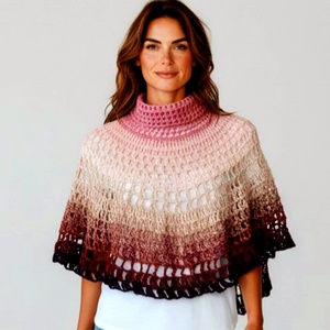 EDO mandala aszimmetrikus poncsó � 24 szirmos japán virág mintával - ruha & divat - női ruha - poncsó - Meska.hu