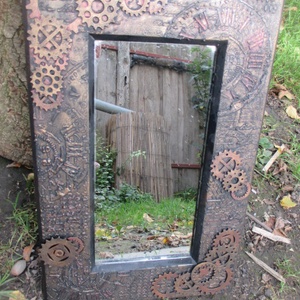 Steampunk Falitükör 40 x 26 cm. -  - Meska.hu