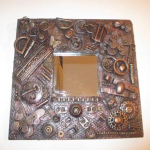 Steampunk falitükör,falikép 25 x 25 cm. - Meska.hu