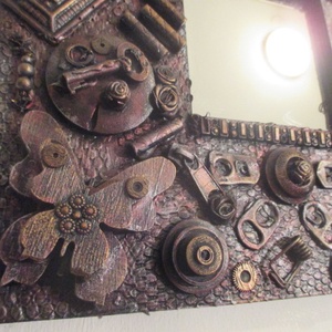 Steampunk falitükör,falikép 25 x 25 cm. -  - Meska.hu