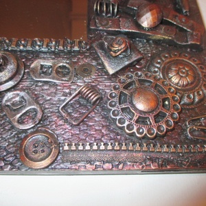 Steampunk falitükör,falikép 25 x 25 cm. -  - Meska.hu