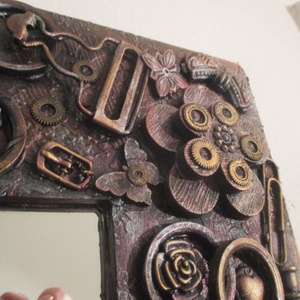 Steampunk falitükör,falikép 25 x 25 cm. -  - Meska.hu