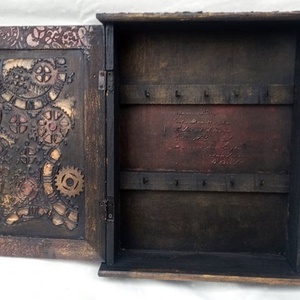 Steampunk fali kulcstartó doboz.26 x 20 x 6 cm - otthon & életmód - bútor - Meska.hu