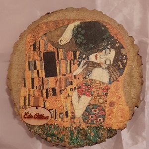 Gustav Klimt fakorong falidísz. - Meska.hu