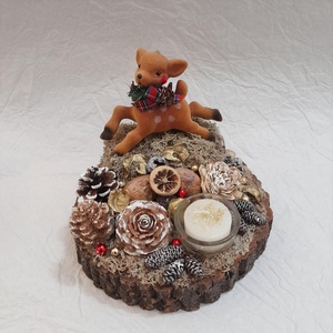 Őzikés karácsonyi,adventi,téli asztaldísz. - Meska.hu