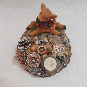 Őzikés karácsonyi,adventi,téli asztaldísz. - karácsony - adventi díszek - adventi asztaldísz - Meska.hu