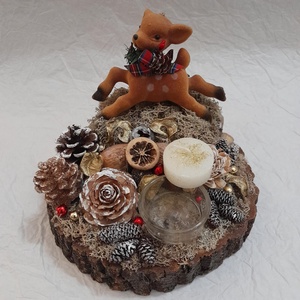 Őzikés karácsonyi,adventi,téli asztaldísz. - karácsony - adventi díszek - adventi asztaldísz - Meska.hu