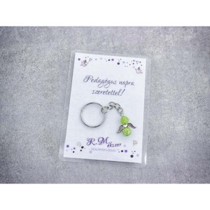 Pedagógus napra zöld angyal medálos kulcstartó, Táska & Tok, Kulcstartó & Táskadísz, Kulcstartó, , MESKA