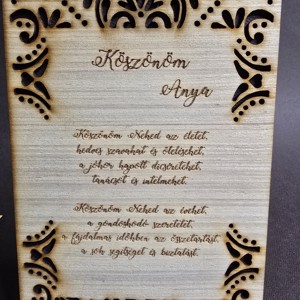 Esküvői szülőköszöntő tábla- Édesanyáknak - esküvő - emlék & ajándék - szülőköszöntő ajándék - Meska.hu