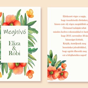 Esküvői meghívó virágos többféle mintával - esküvő - meghívó & kártya - meghívó - Meska.hu