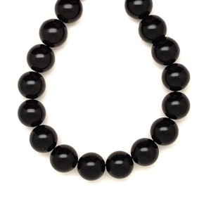 Obszidián fekete golyó 14mm  ékszerkészítő alapanyag (füzér), Kellékek & szerszámok, Ásvány alapanyag, Ásványfüzér, , MESKA