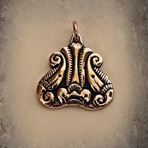 Palmettás Tulipános bronz medál - ékszer - nyaklánc - medál - Meska.hu