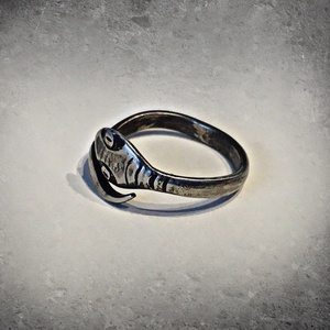 Kovácsolt kígyós gyűrű - alpakka - ékszer - gyűrű - figurális gyűrű - Meska.hu