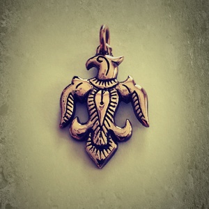 Palmettás Turul-madár bronz medál, Ékszer, Nyaklánc, Medál, Fémmegmunkálás, Ékszerkészítés, MESKA