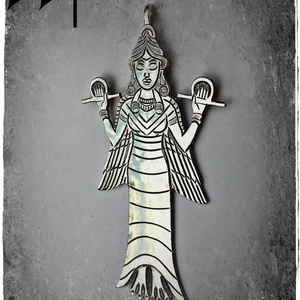 INANNA, az Ég Úrnője amulett egyedi iparművészeti alkotás, Ékszer, Nyaklánc, Medál, Fémmegmunkálás, Ékszerkészítés, MESKA
