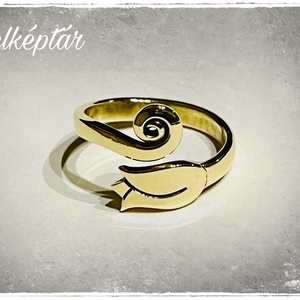 Kovácsolt tulipános gyűrű - sárgaréz - Meska.hu