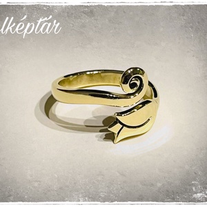 Kovácsolt tulipános gyűrű - sárgaréz - ékszer - gyűrű - figurális gyűrű - Meska.hu
