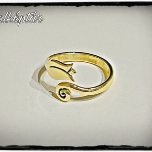 Kovácsolt tulipános gyűrű - sárgaréz - ékszer - gyűrű - figurális gyűrű - Meska.hu