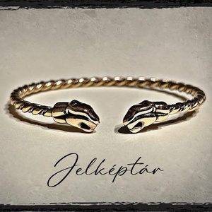 Párducfejes sodrott karkötő - Meska.hu